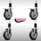Service Caster 5'' SS Thermoplastic Rubber Swivel 1-5/8'' Expanding Stem Caster Set 2 Total Lock Brakes, 4PK SCC-SSEXTTL20S514-TPRB-2-S-2-158 - alternate 3
